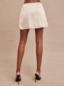 NYA SZN 印花半身裙，简约蝴蝶结细节，及膝长度，适合夏季、秋季穿着，缎面材质，适合办公室、教师、休闲场合、早午餐、节日等各种场合，适合女性。 - 彩色 - 查看 2