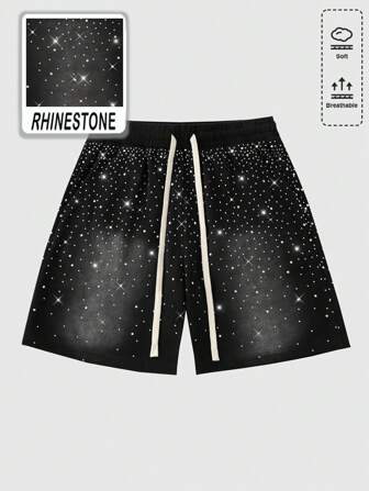 Street Life Men's Street Life Sequin Embellished Loose Washed Shorts