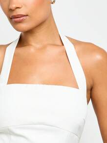 AiiRZ 经典露背上衣紧身胸衣风格晚会夏季正式婚礼宾客 - 白色 - 查看 5