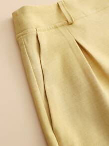 Franclia Women Sleeveless Cardigan & Shorts Set, Comfortable Vacation Outfit - Yellow - View 5