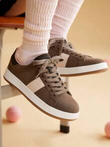 CUCCOO EASI Sepatu Sneakers Olahraga Kasual Nyaman untuk Wanita, Cocok untuk Pemakaian Sehari-hari - Coklat - View 2