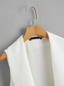 Ellevyn Abrigo con cinturón tejido de canalé - Blanco - Ver 4