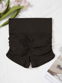 女士无缝腰部束腹提臀高腰内裤塑身短裤 1 件 - 黑色 - 查看 7