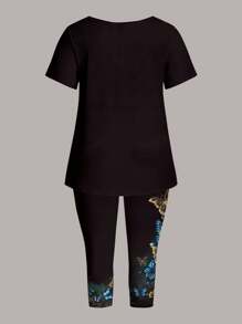 EMERY ROSE Set de 2 piezas Mujer talla grande con estampado de mariposa degradado - Multicolor - Ver 2