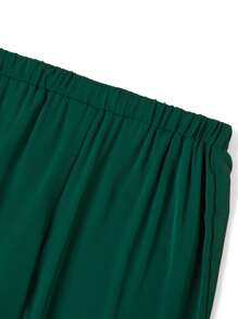 SHEIN Clasi Plus Size Elegant Floral Embroidered Shirt And Pants 2 Pieces Set, Summer - Dark Green - View 10