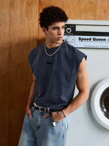SWAVVY Canottiera casual e comoda da uomo, modello lasco in maglia alla moda per uso quotidiano