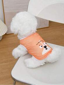 Ropa para perro de malla transpirable de verano/primavera con estampado de dibujos animados que se asemeja a un oso de pelo dorado Keji - Verde - Ver 5