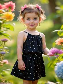 SHEIN Baby Girl Heart Print Cami Romper For Valentine's Day