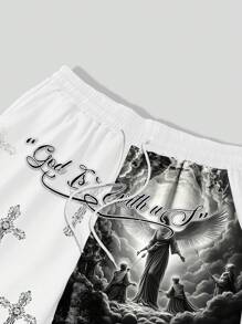 Manfinity EMRG Bộ áo sơ mi và quần short in chữ thập thời trang mùa hè cho nam - Nhiều màu - Xem 3