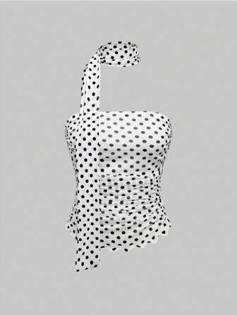 J-Fashion Minimalistisches Casual-Tanktop mit Punkten für Damen, geeignet für den Sommer