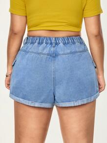 SHEIN ICON Plus Size Women's Cool & Fashionable Denim Shorts