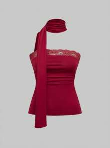 ROMWE J-Fashion 3件套 Y2K Subculture 女款短款吊带背心，下摆开衩设计 - 彩色 - 查看 3