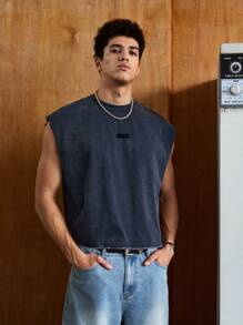 SWAVVY Canottiera casual e comoda da uomo, modello lasco in maglia alla moda per uso quotidiano