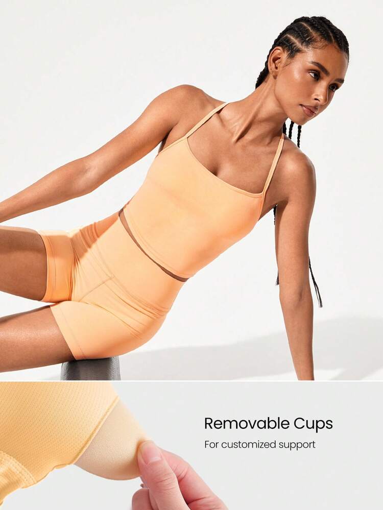 FeatherFit™ T-Neck Racerback Tank Top Light Support Low Impact Yoga Pilates Studio Spring Summer