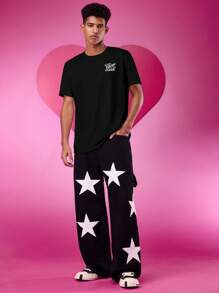 TOM & JERRY X SHEIN 男女款休闲修身卡通黑白卡通图案短袖T恤