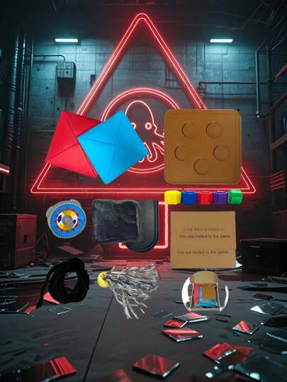 1pc鱿鱼韩国游戏电视剧同款游戏，打陀螺，接石头，踢毽子，手眼协调游戏，多人娱乐游戏，卧室游戏，挑战游戏（颜色略有不同）