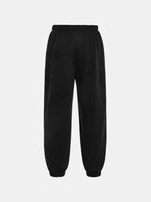 SHEIN 2pcs/Set Tween Boy Casual Graphic Print Short Sleeve T-Shirt And Drawstring Waist Pants Sports Set Teen Boy Outfit Set Active Wear Sets Boys Turquoise Outfit Set