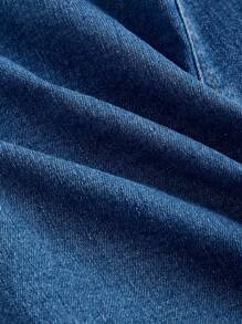 SHEIN Girlism 少女优雅无袖牛仔背心，金色纽扣细节，商务休闲女童装，女童夏季海滩波西米亚风度假短裤，夏季音乐会、节日休闲狂欢装，女童夏季早午餐教堂毕业装，街头服饰，返校装