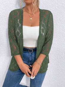 EMERY ROSE 大码优雅通勤纯色蕾丝夹克