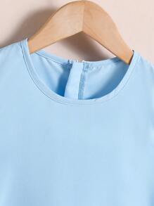 Elladie kids Tween Girls Lace Mesh Patchwork Sleeveless Princess Dress - Blue - View 6