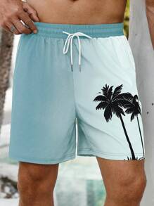 Surfspeed 男士度假印花休闲沙滩短裤 - 綠色 - 查看 6