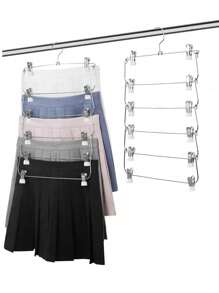 6-Layer Metal Skirt Clip, White, Minimalist & Practical Multi-Function - Black and White - View 1