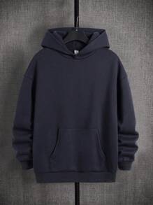 Teen Boys' Navy Blue Graphic Print Sweatshirt, Casual College Style Soft Comfy Minimalist Versatile, Suitable For Daily Wear, School, Travel & Outdoor Sports - Blue - View 3