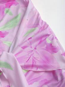 Sweetra 针织彩色花卉性感绷带紧身迷你连衣裙，适合春夏秋