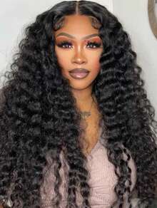 6x5 Wear&Go Glueless Deep Wave Human Hair Wig Pre Plucked Bleach Knots 30 Inch Pre-Cut Transparent Lace Closure Wigs 180% Density - SNatural - View 13