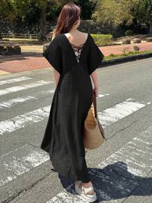 FRIFUL Women's Sleeveless A-Line Dress With Loose Shoulder Straps, Casual Chic For Spring & Summer Woman S Summer Clothes Women Summer Clothing Women Plus Sun Dress Women Plus Black Dress Work Summer Dresses