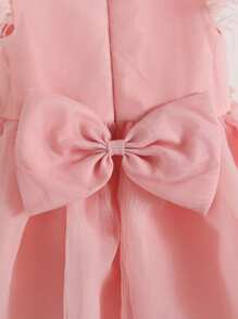 SHEIN Young Girl Round Neck Solid Color Elegant Dress