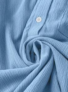 DreamSkyne Plus Size Casual Versatile Solid Color Shirt Fall Cloth For Women - Baby Blue - View 5