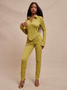 NYA SZN 女士修身修身夏季活动新娘宾客婚礼舞会特殊场合得体办公服装 - 綠色 - 查看 3