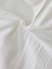 Muvela Abito corto da donna, colore unito, di moda, adatto come abito da laurea estivo bianco vaporoso