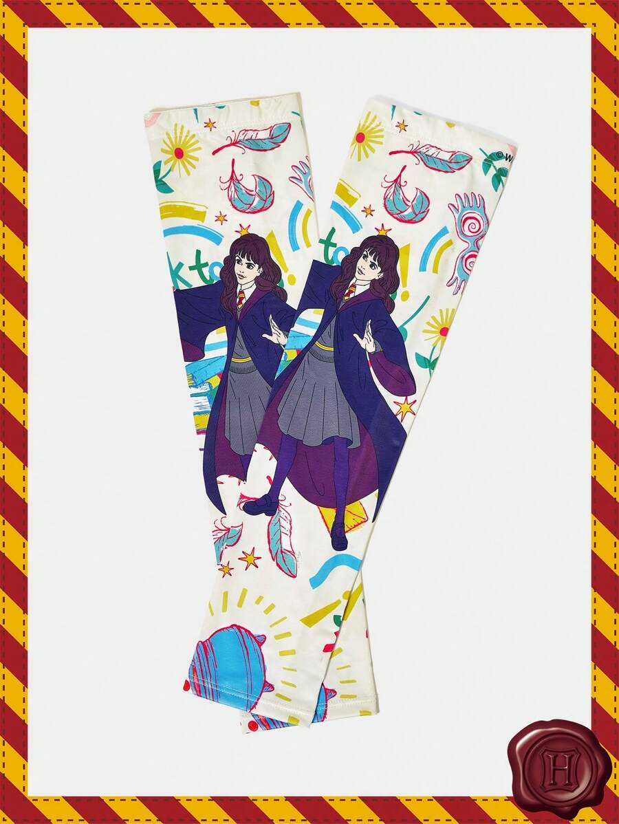 HARRY POTTER X SHEIN 1双卡通图案夏季时尚冰丝袖套 - 彩色 - 查看 1
