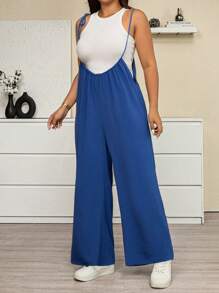 Calvaya Plus Size Women Casual Loose Jumpsuit, Slimming Wide-Leg One-Piece Outfit, Summer