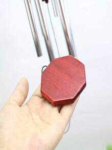 1 件经典银色铝管风铃标签，带 6 个金属管铃，手工木制风铃，适用于户外露台/阳台、周年纪念/生日/感恩节/母亲节礼物、门廊/阳台/入口/花园装饰 - 銀色 - 查看 7