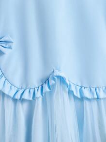 Elladie kids Tween Girls Lace Mesh Patchwork Sleeveless Princess Dress - Blue - View 5