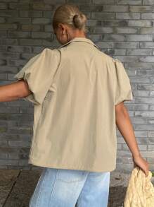 Livesso Nowa letnia damska luźna, swobodna koszula damska, kurtka, jesienne ubrania damskie, płaszcze damskie - Biały - Zobacz 2