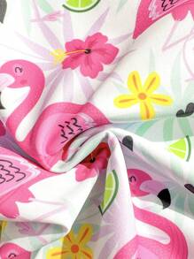 Infant Girls Sweet Flamingo Print One-Piece Swimsuit - Pink - View 8