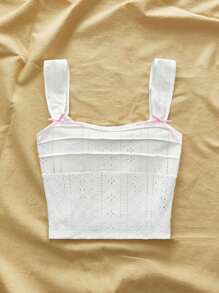 SHEIN VCAY Top corto de punto ajustado de unicolor para mujer, para vacaciones de verano, atuendo casual de verano para vacaciones, atuendo de vacaciones bohemio en la playa, estilo boho chic, atuendo para conciertos campestres, atuendos para festivales de vacaciones, atuendos de playa para mujer, estilo old money para mujer, con textura de tejido de punto