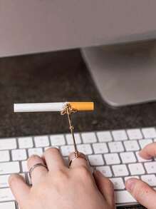 SHEIN 1pc, Golden Bee Cigarette Holder, Elegant Cigarette Holder Ring Rack, Cigarette Finger Clip Ring Holder