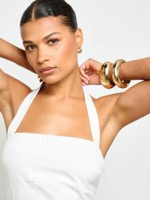 AiiRZ 露背吊带迷你连衣裙，适合派对、正式场合、夏季婚礼、晚宴等场合，修身剪裁，无袖露背。