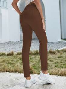 SHEIN Essnce Solid Color Slim Fit Casual Versatile Fashion Denim Jeans