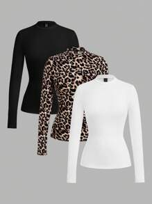 SHEIN Clasi 3 件套女士立领百搭长袖上衣套装 - 彩色 - 查看 11