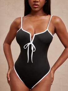 NYA SZN Bodysuit Bowknot Color Block Wedding Bridal Bachelorette Casual Everyday Vacation Party Brunch Elegant Gyaru Club Going Out Sexy Concert National Tour Music Festival Summer Pastel Thanksgiving Christmas NYE New Years Eve Outfits For Women