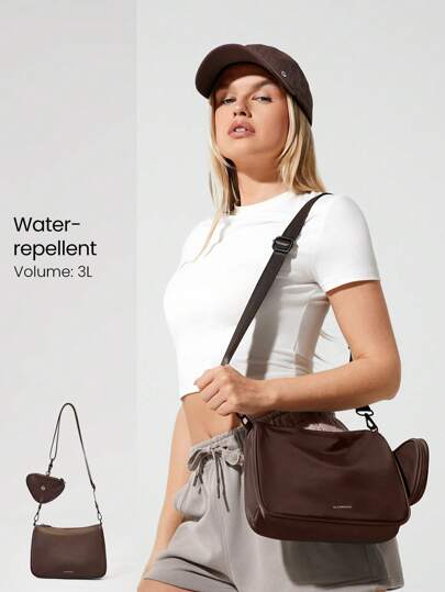 GLOWMODE It's Glow Time 3L Water-Repellent Zipper Pockets Crossbody Bag Gym Studio Travel Vacation Holiday Daily Casual Wear