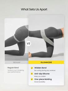 GLOWMODE 2pcs Yoga Pilates Training Widen Knitting Resistance Band Set