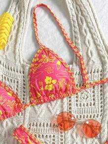 Swim Mod Bộ đồ bơi bikini gợi cảm in họa tiết ngẫu nhiên, trang phục đi biển mùa hè cho nữ, kỳ nghỉ xuân - Nhiều màu - Xem 4