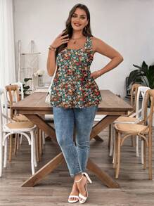 EMERY ROSE Bộ đồ ngủ và áo ba lỗ in hoa cỡ lớn cho nữ, mùa hè - Nhiều màu - Xem 8